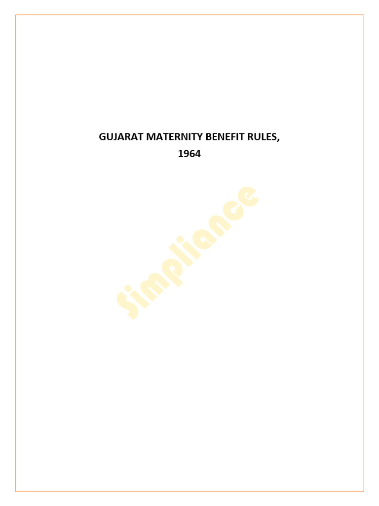 Gujarat Maternity Benefit Rules 1964 | PDF | Midwife | Appeal