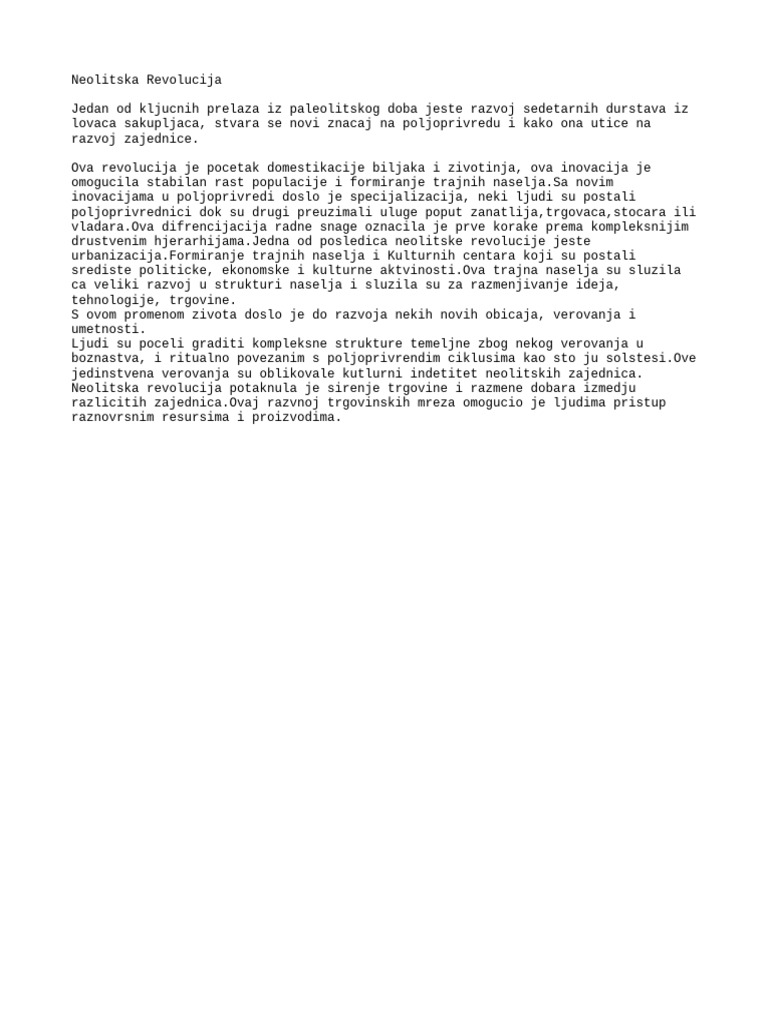 Neolitska Revolucija | PDF
