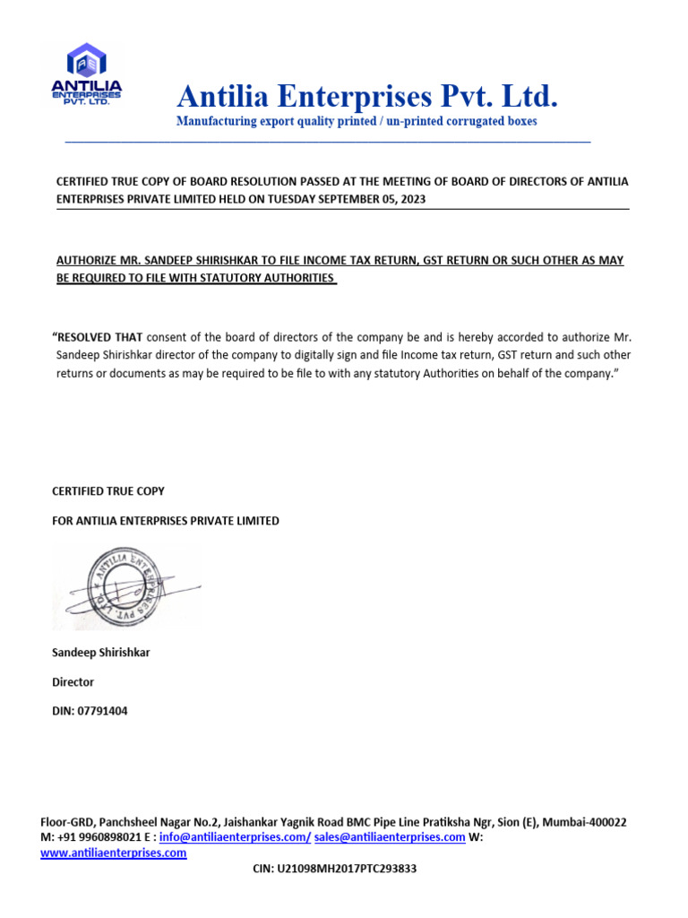 Authority Letter | PDF