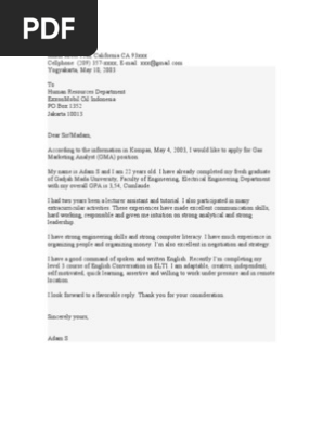 Cover Letter Resume