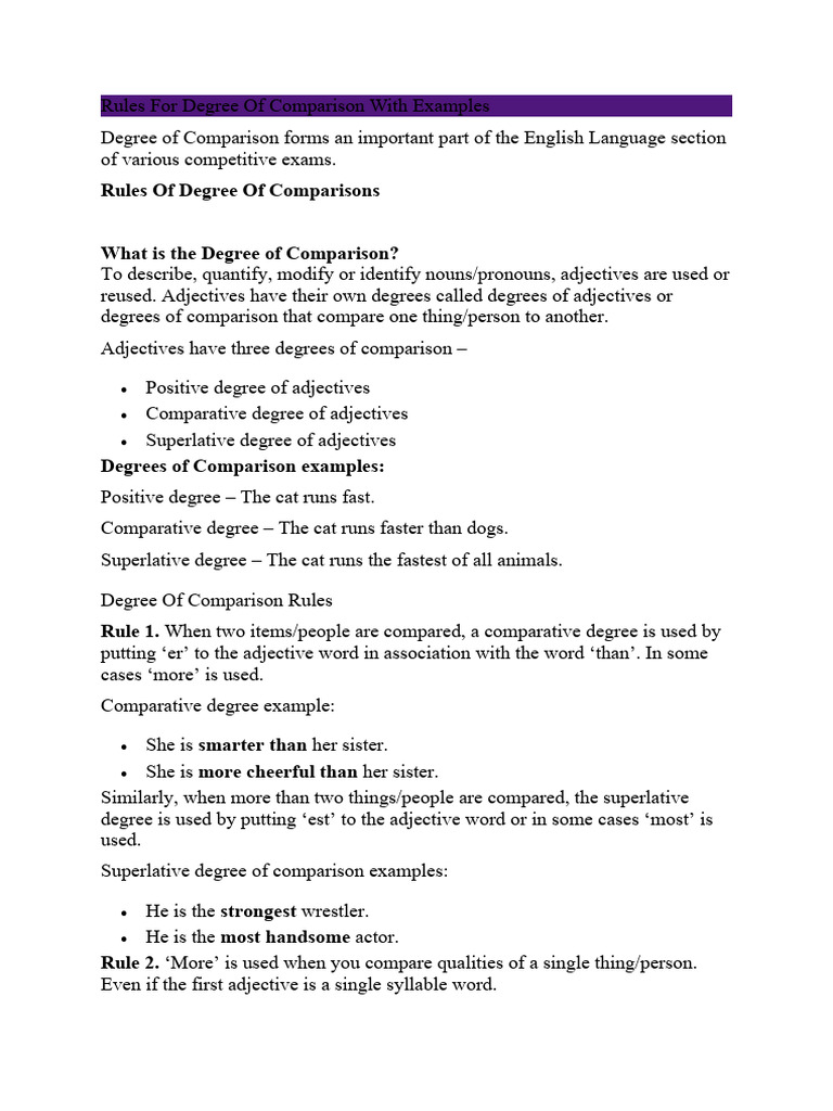 Adj Comparison Notes | Download Free PDF | Adjective | Semantic Units