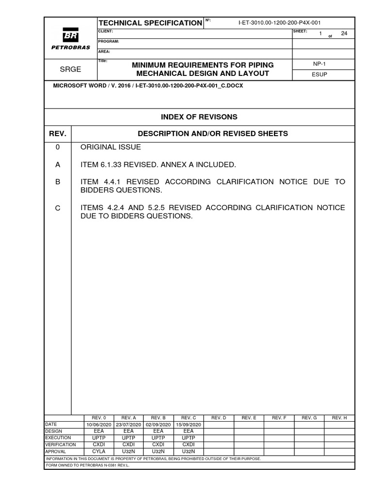 Piping Mechanical Design Requirements | PDF | Pipe (Fluid Conveyance ...