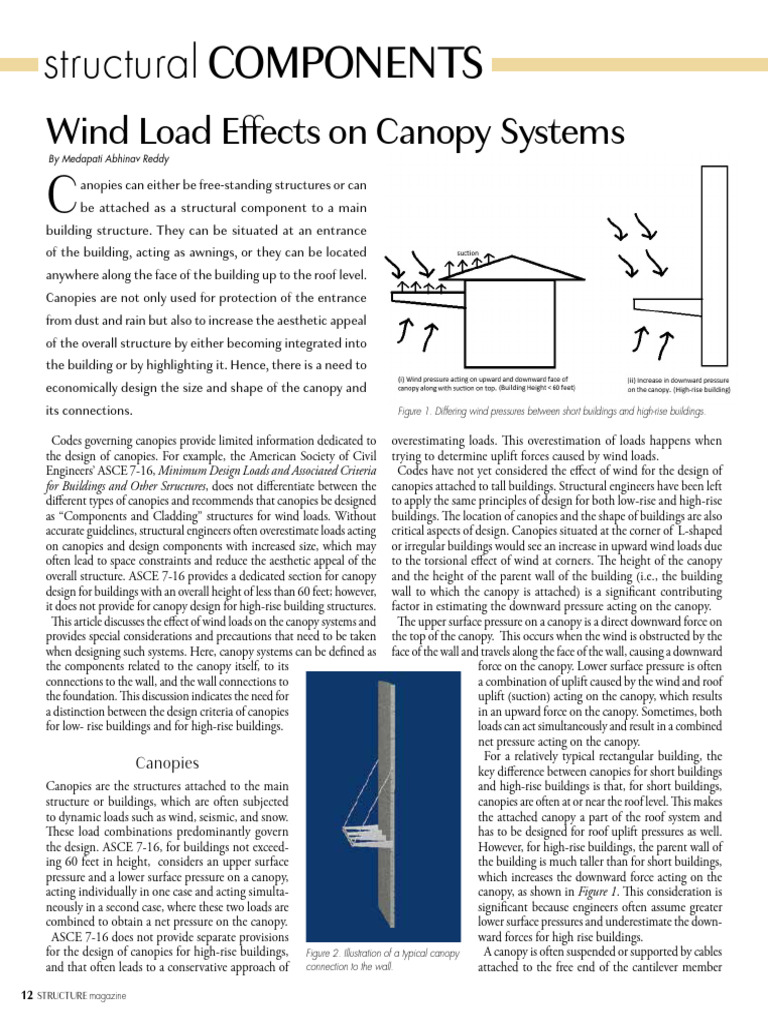 Wind Load Effects on Canopy Design | PDF | Beam (Structure) | Force