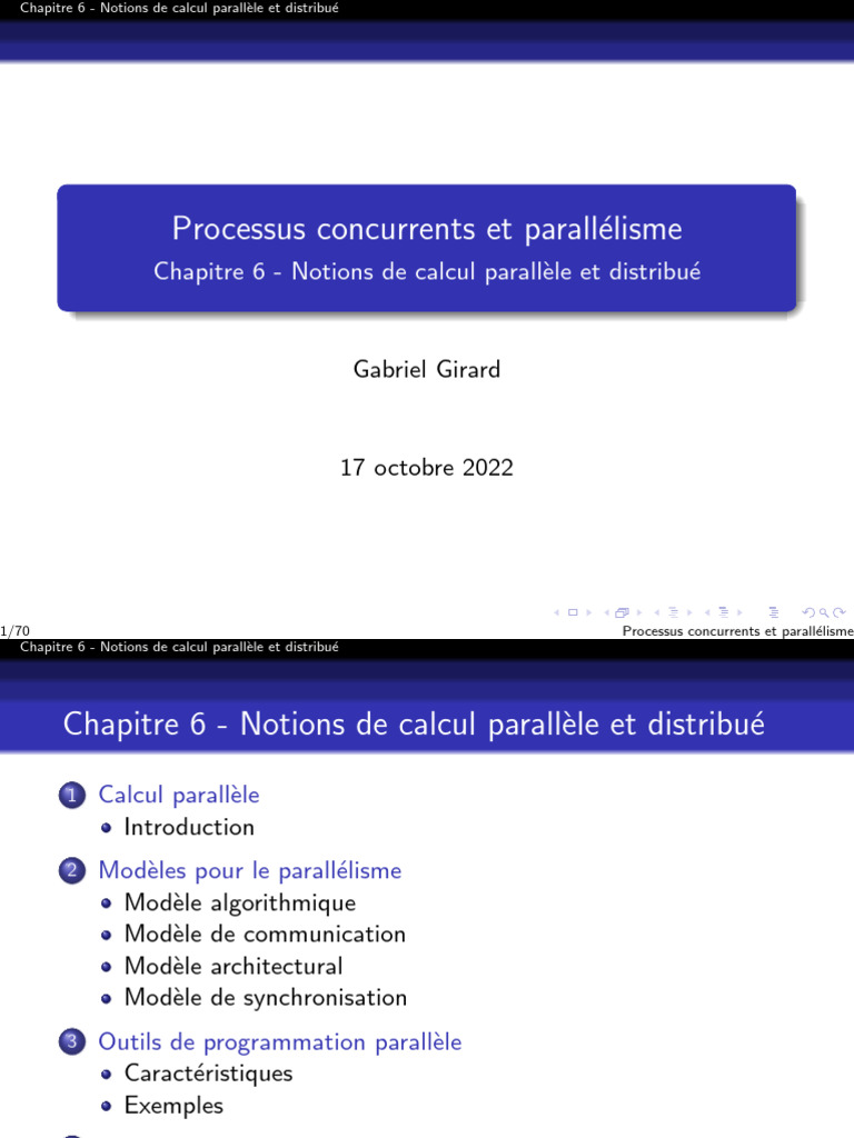 Notions de calcul parallèle et distribué | PDF | Affaires | Ordinateurs