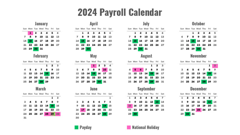 2024 Payroll Calendar | PDF