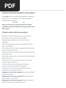 17+ Proven Cashier Interview Questions (+answers)