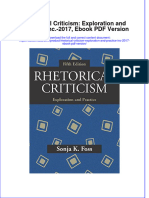 Rhetorical Criticism Exploration and Practice Inc 2017 Ebook PDF Version