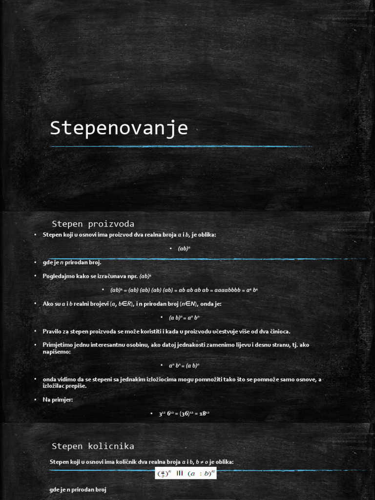 Stepenovanje | PDF