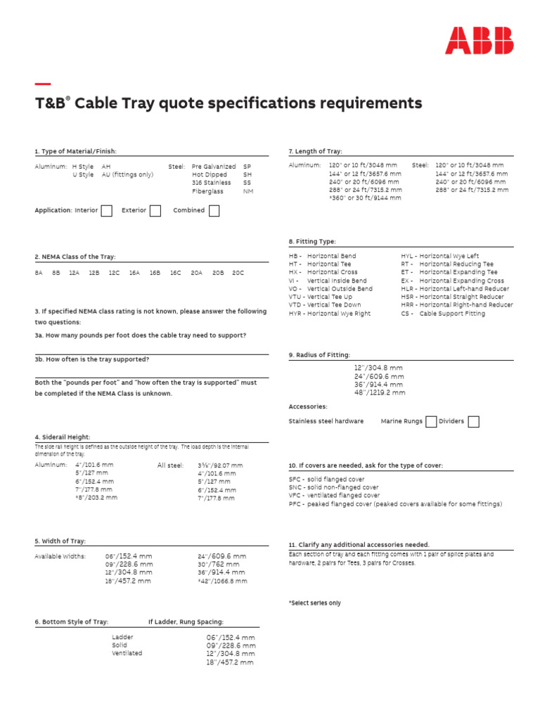 Cable Tray Quotation Guide PDF Civil Engineering Equipment