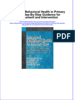 Integrated Behavioral Health in Primary Care Step by Step Guidance For Assessment and Intervention