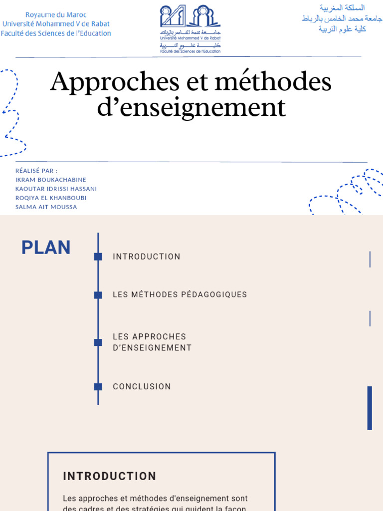 Approches et méthodes d'enseignement | PDF | Pédagogie | Enseignement