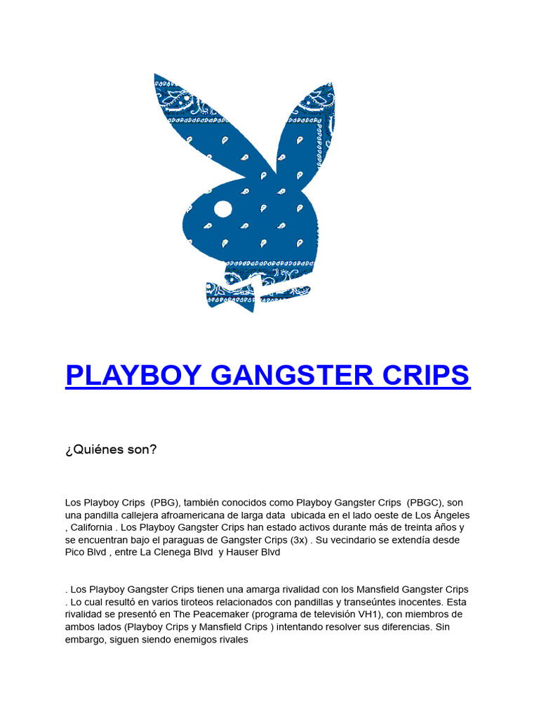 Playboy Gangster Crips PDF Asociación de Futbol