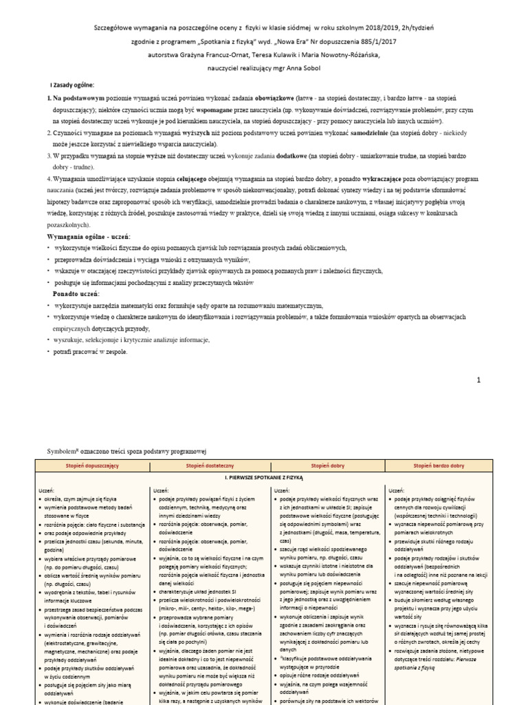 E Podręcznik Fizyka Klasa 7 Fizyka - Klasa 7 | PDF