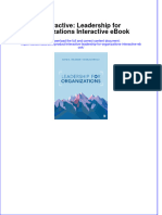 Interactive Leadership For Organizations Interactive Ebook