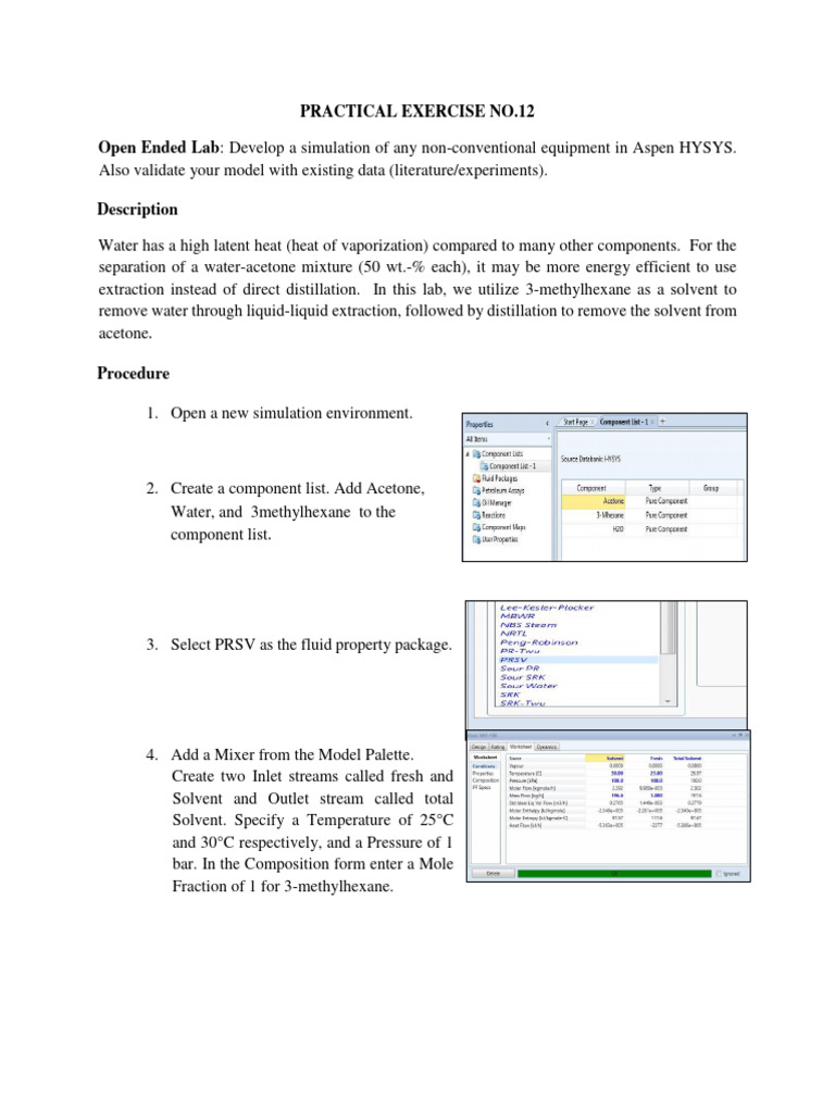 Liquid-Liquid Extraction Simulation Guide | PDF | Distillation | Water