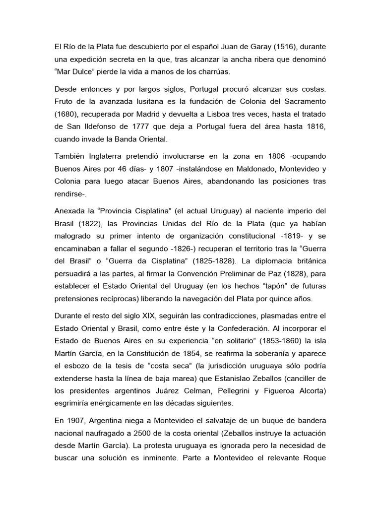 50 Años Del Tratado Del Río de La Plata PDF Uruguay América del Sur