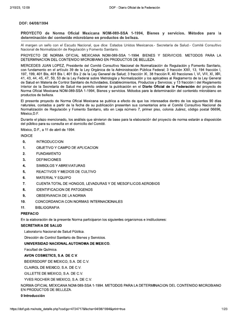 Nom 089 Ssa1 1994 | PDF
