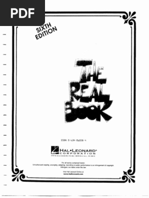 ミュージック hal The Real Book Sixth Edition Volume 1 - Text | PDF | Art