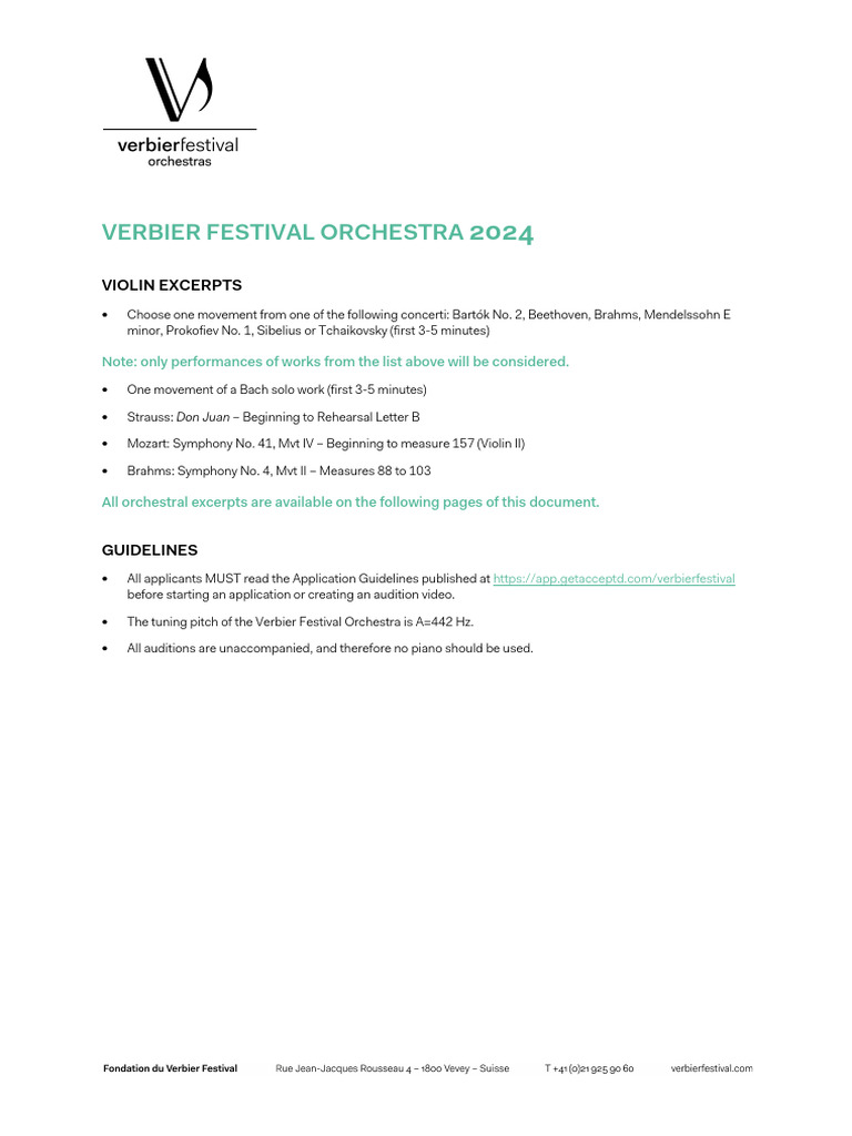 REV Violin Excerpts Verbier Festival Orchestra 2024 PDF