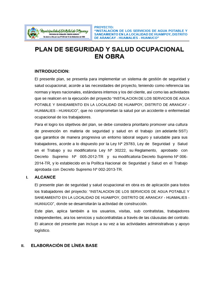 Plan de Seguridad | PDF | Seguridad y salud ocupacional | Riesgo