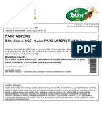 Billet Saison 2022 - 1 Jour PARC ASTERIX Tarif Unique