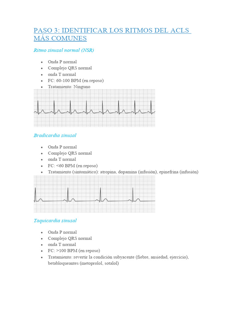 Ritmos Comunes en ACLS | PDF | Electrocardiografia | Enfermedades y ...