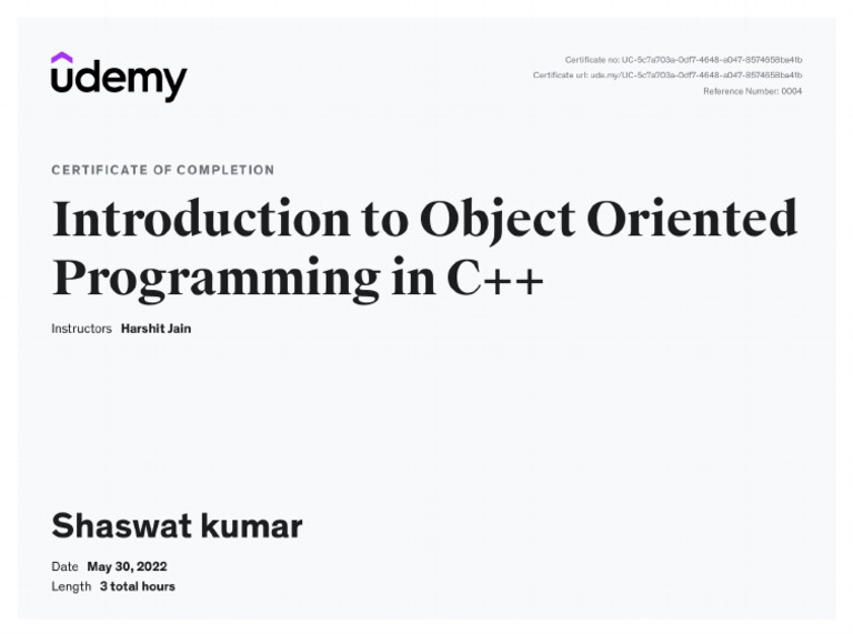 C++ Certificate | PDF
