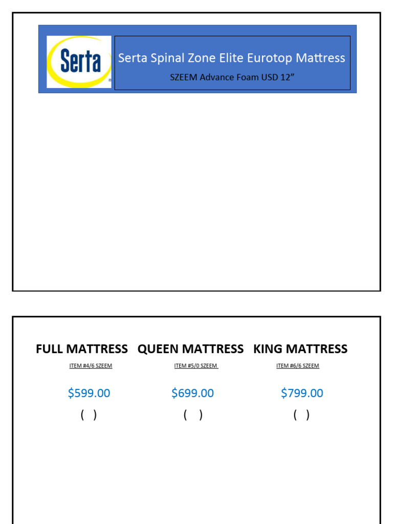 Serta Elite Eurotop PDF