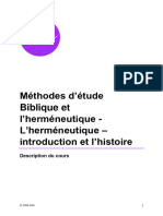 Méthodes D'étude Biblique Et L'herméneutique - L'herméneutique - Introduction Et L'histoire