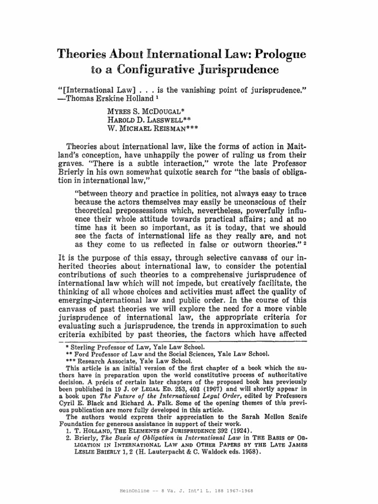 Theories on International Law Evolution | PDF | Jurisprudence ...