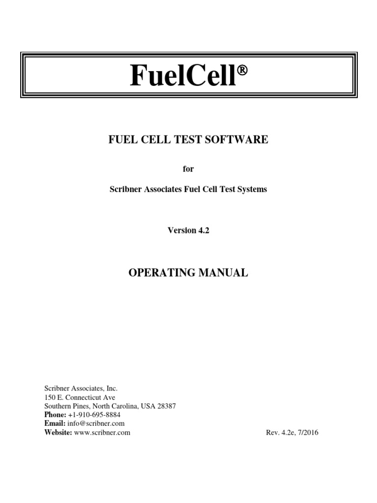 Fuelcell: Fuel Cell Test Software | PDF