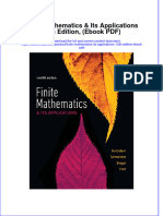 Finite Mathematics Its Applications 12th Edition Ebook PDF