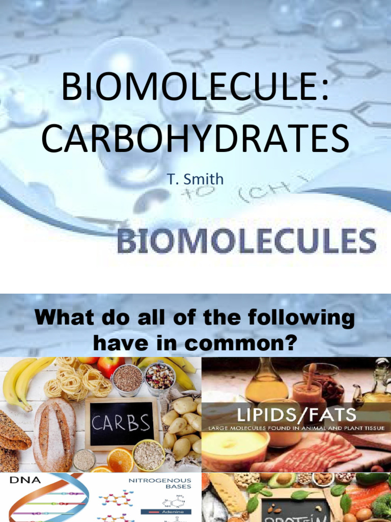 Biomolecules Carbohydrates PDF Carbohydrates Biomolecules