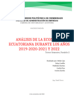 Análisis de La Economia Ecuatoriana Durante Los Años 2019-2020-2021 y 2022