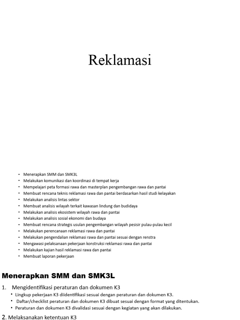 Contoh Rencana Reklamasi Pantai | PDF | Sains & Matematika