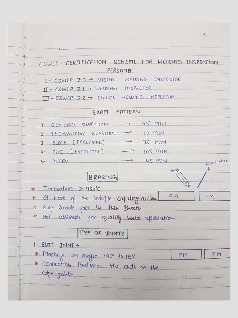 Cswip 3.1 Notes | PDF | Art | Technology & Engineering