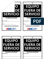 Etiqueta Equipo Fuera de Servicio