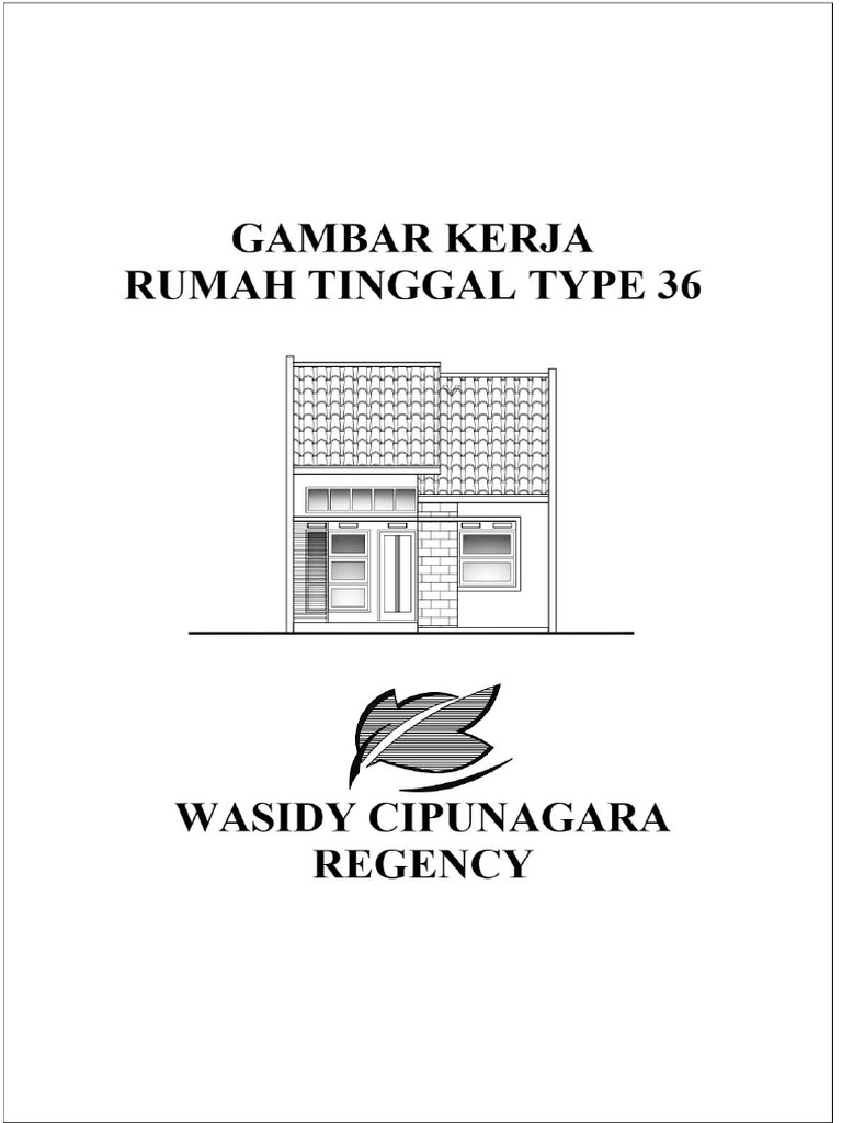 Contoh Gambar Kerja Rumah Tinggal 1 Lantai | PDF