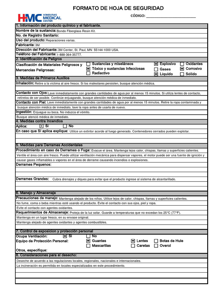 Bondo Fiberglass Resin Kit PDF Agua Química