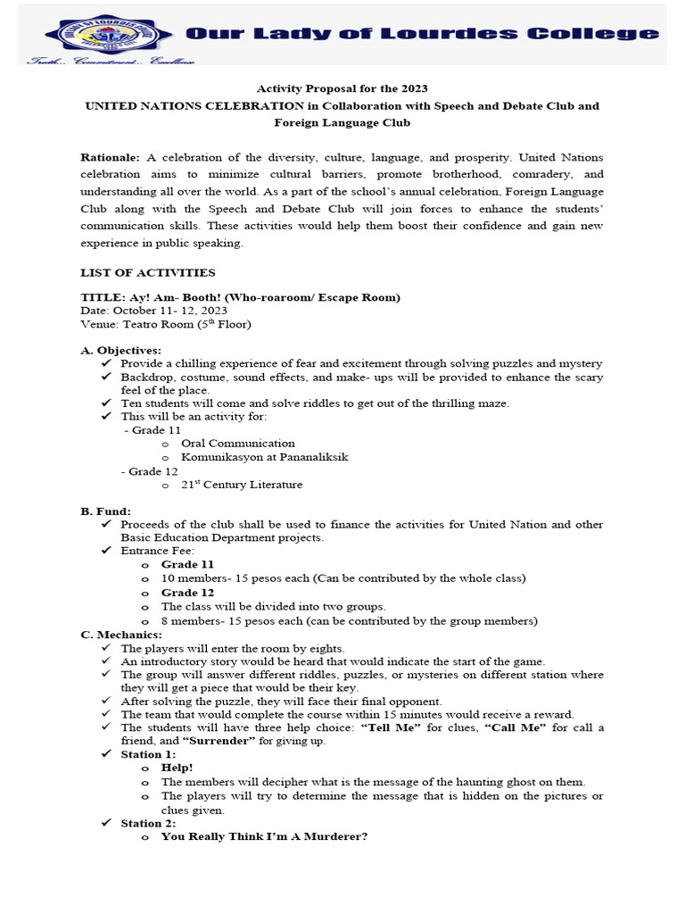 Club Proposal Pdf Language Arts Discipline
