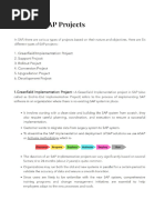 Types of SAP Projects