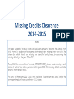Missing Credits Clearance 2014 2015