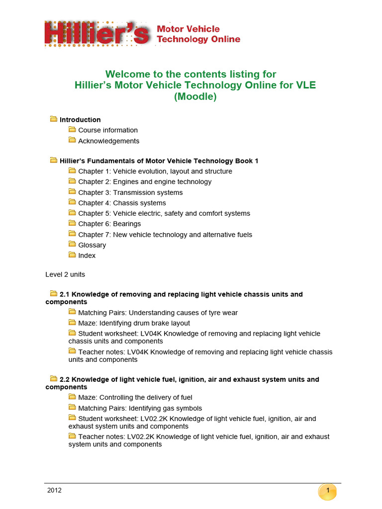Hillier's Motor Vehicle Technology Guide | PDF | Vehicles | Engines