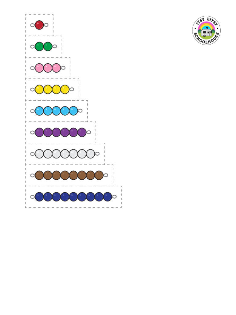 FreePaperMontessoriMathBeadBars1910100ColorandBW 1 | PDF