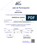 Certificado de Participación: Joselo Rijo