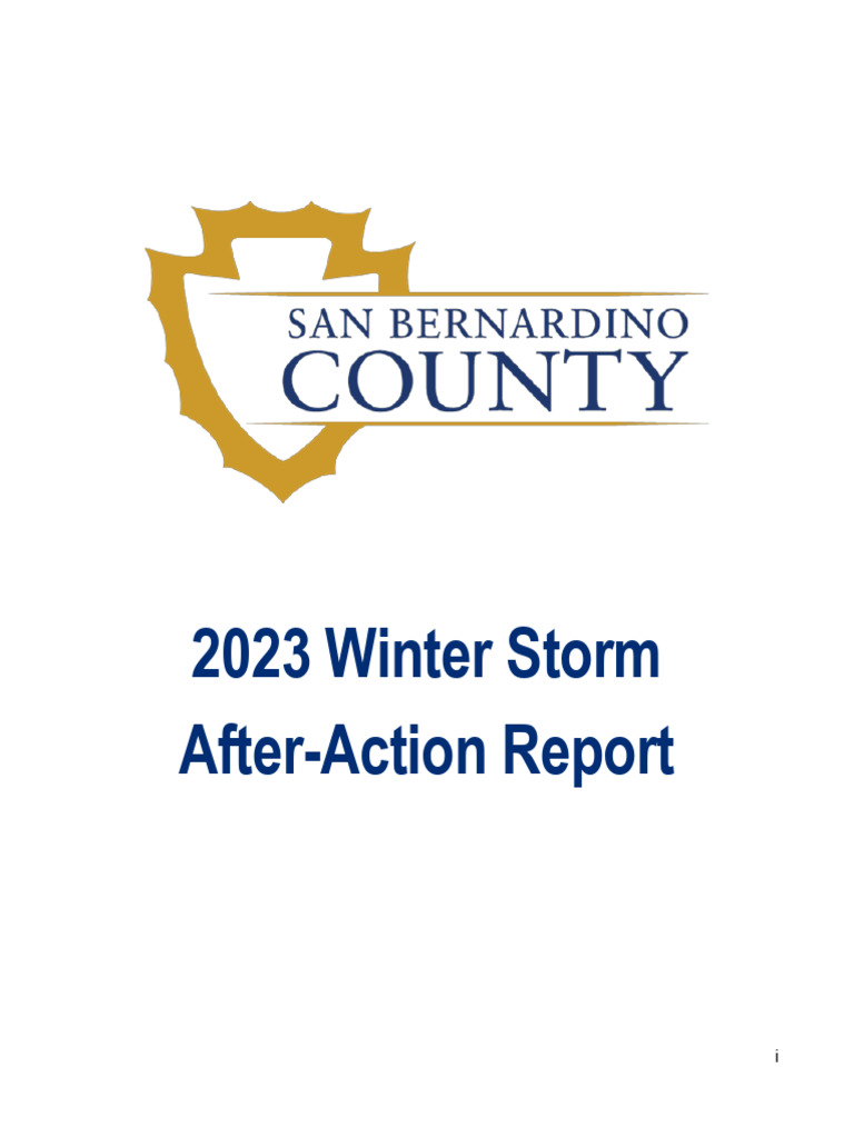 San Bernardino Winter Storm 2023 Report PDF Emergency Management