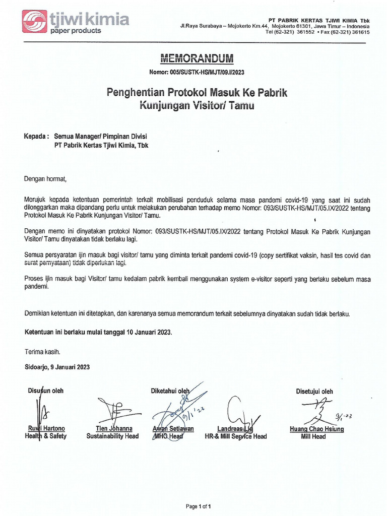 Memorandum 1 | PDF