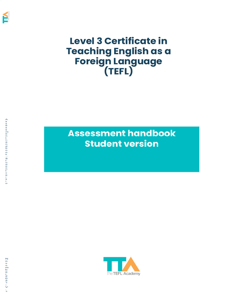 Level3 TEFL Certificate AssessmentHandbook StudentVersion v1 | PDF