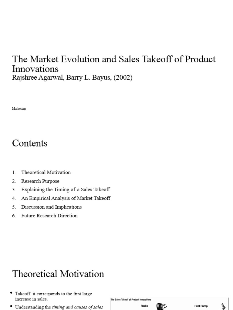 P7 - The Market Evolution and Sales Takeoff of Product Innovations ...