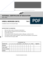 NCE Kreol Morisien 2021 2022